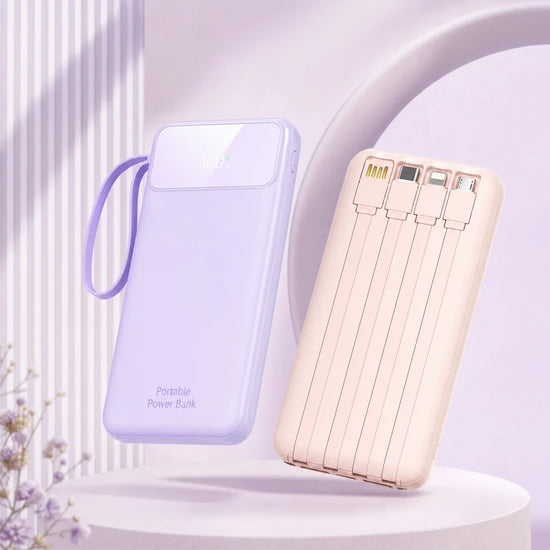 Power Bank 20000mAh 5V Portable Charger with Built-in Charging Cable for Universal Devices Travel Emergency Backup