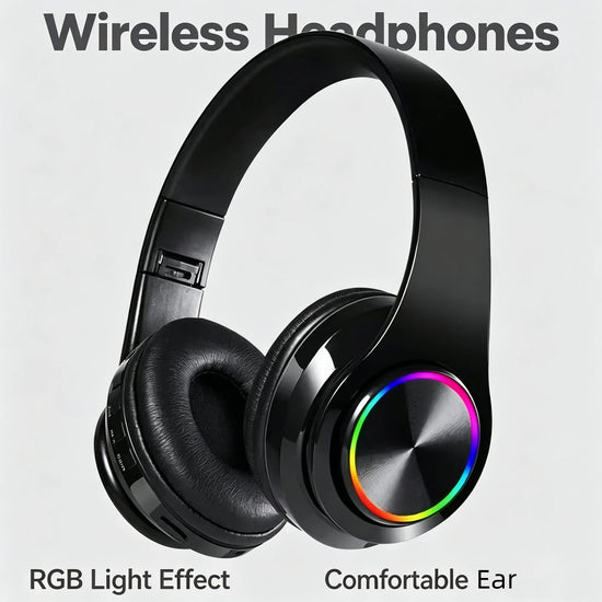 Headsets Gamer Headphones Blutooth Surround Sound Stereo Wireless Earphone USB With MicroPhone Colourful Light PC Laptop Earbuds